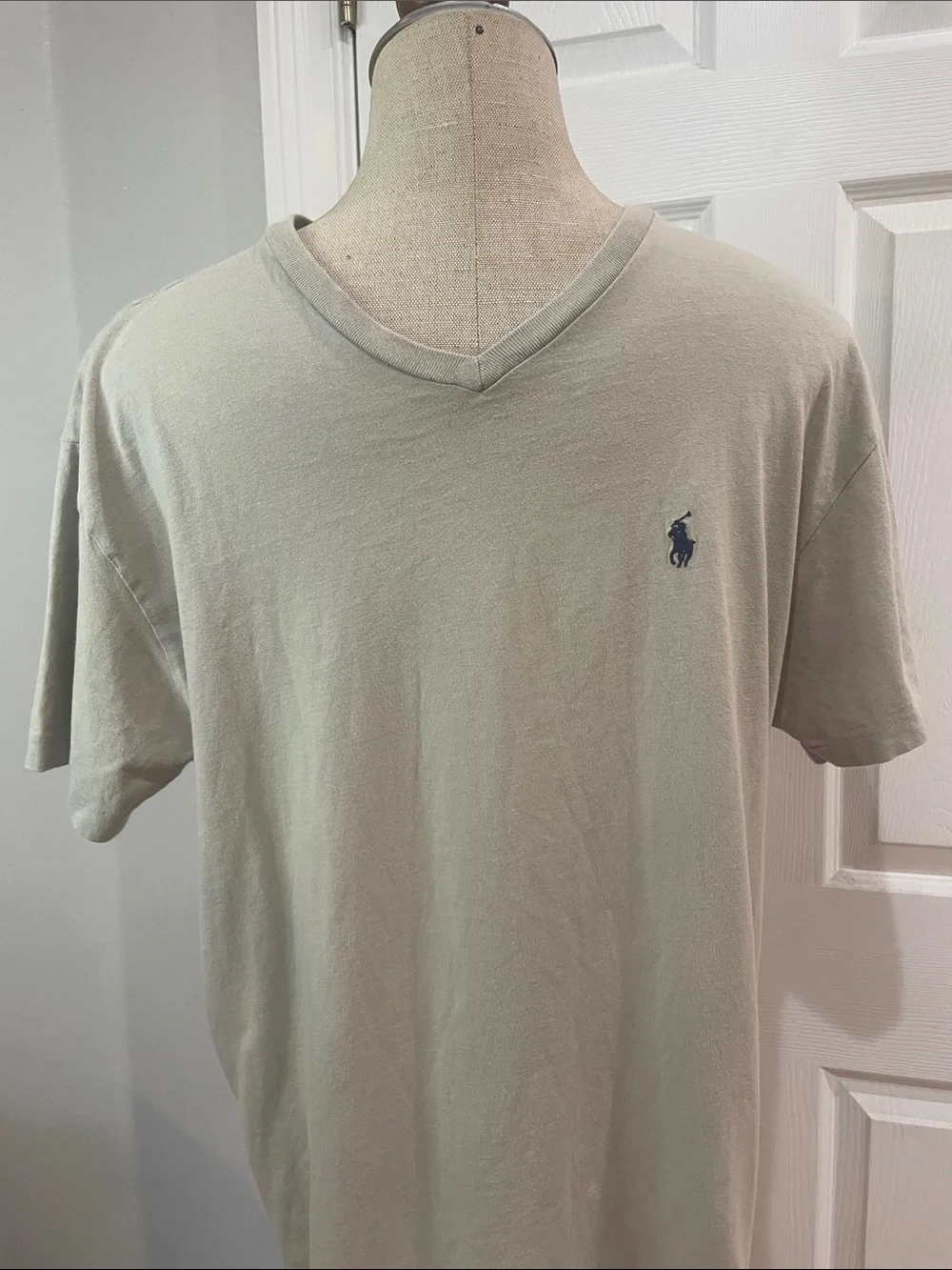 Polo by Ralph Lauren V‑Neck Short Sleeve gray Tee 100% cotton t-shirt men’s S